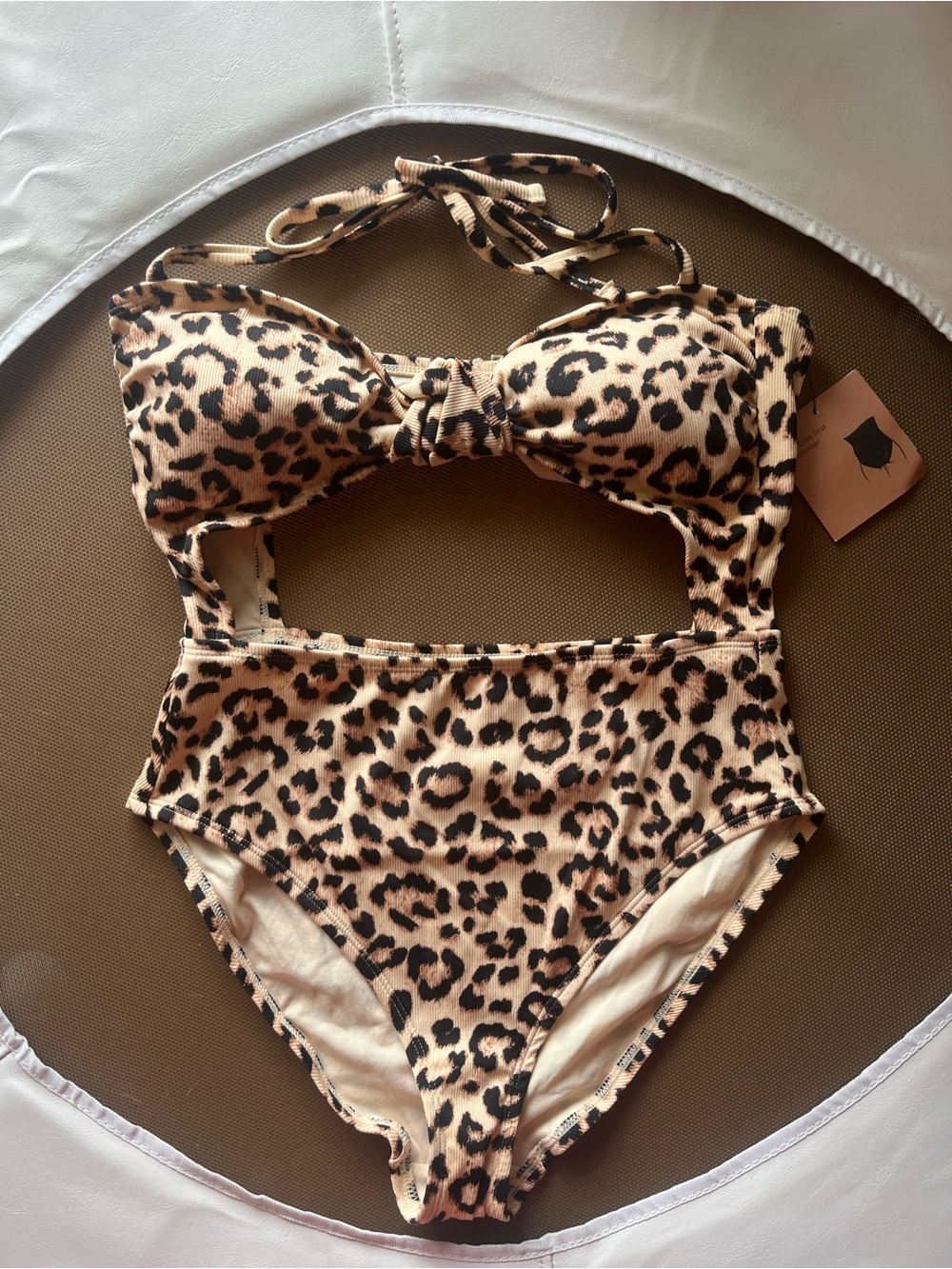 Target Leopard Print Halter One-Piece Swimsuit